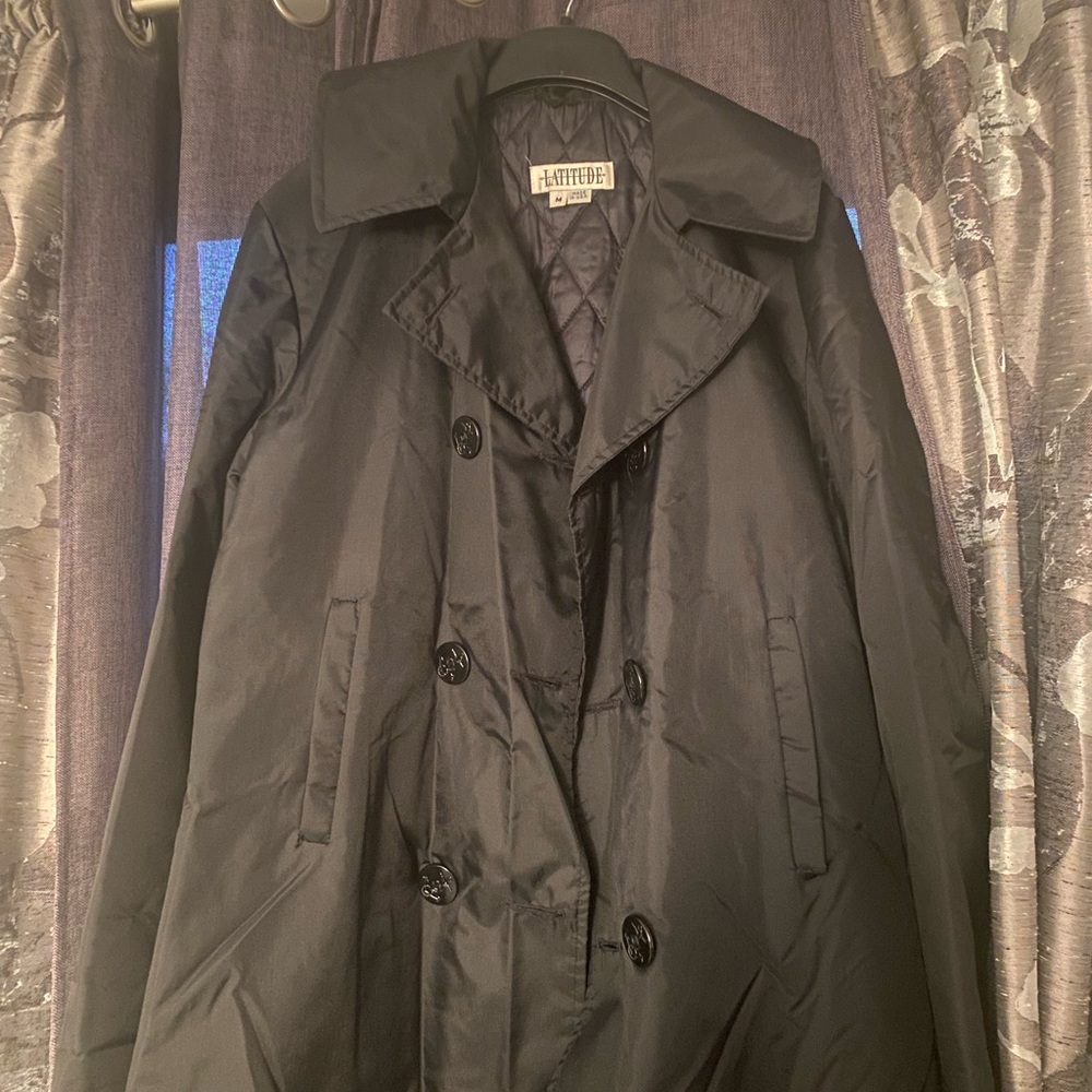 Brand: Lattitude; size: M. double breasted water repellent jacket.